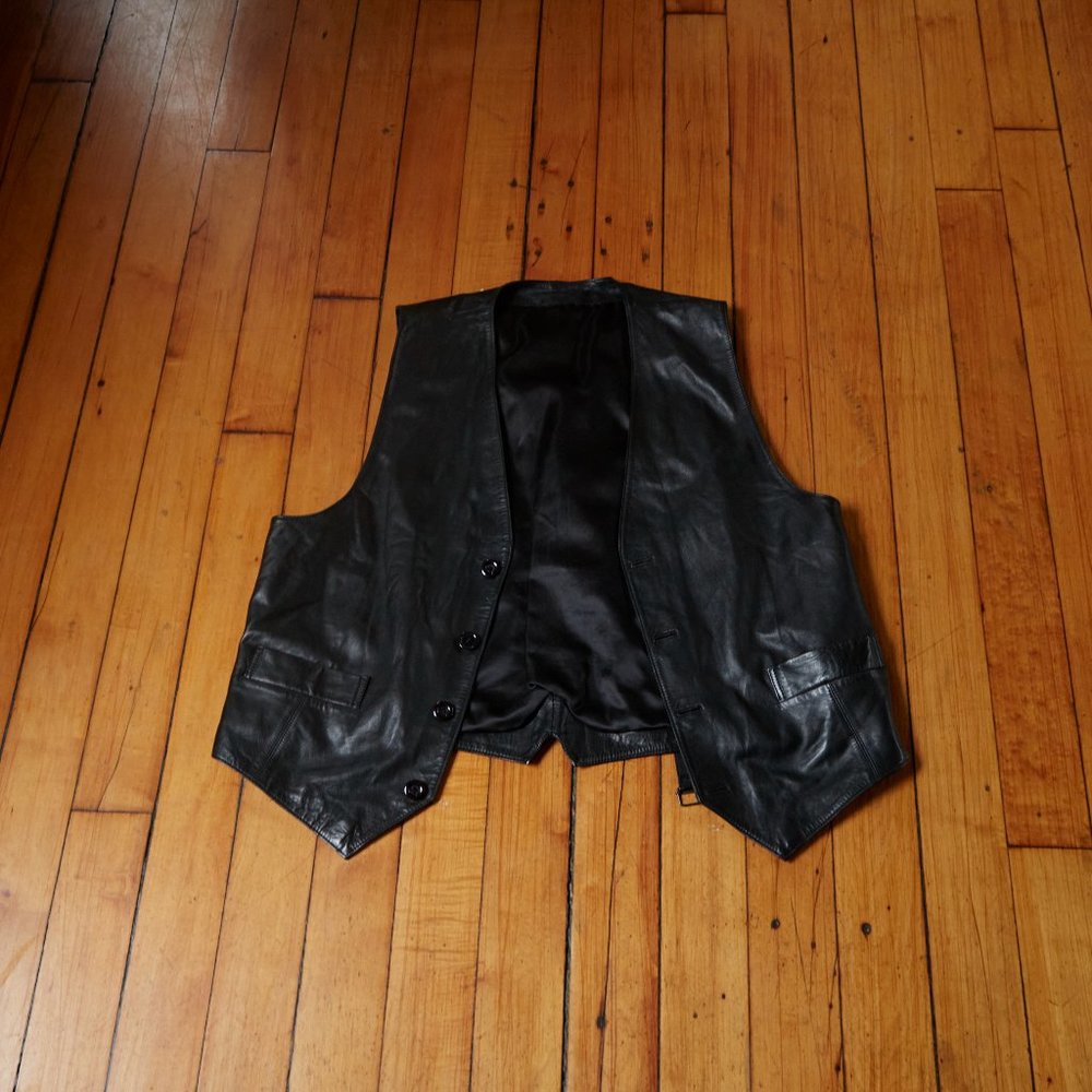 Black Leather Vest